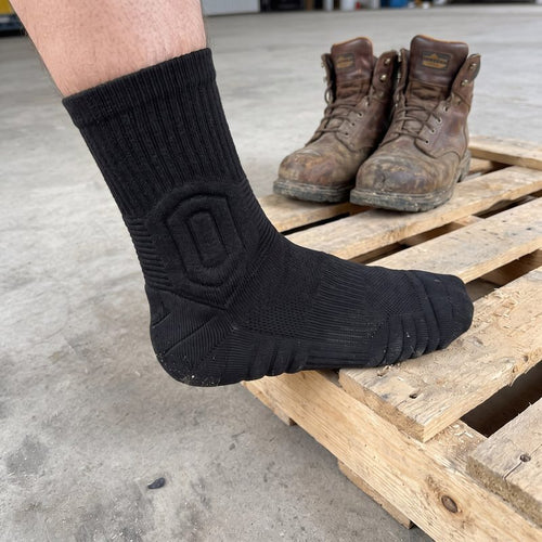 GroundGuard work socks worn on the job