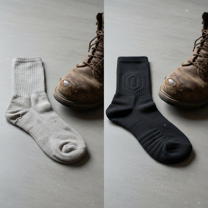Worn-through sock versus GroundGuard